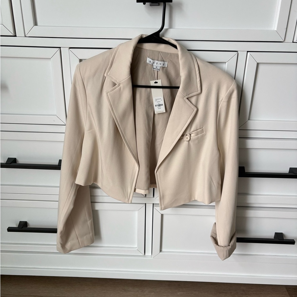 HYFVE Cream Cropped Blazer